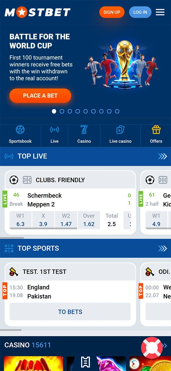 Start placing wagers again after you update the Mostbet app.