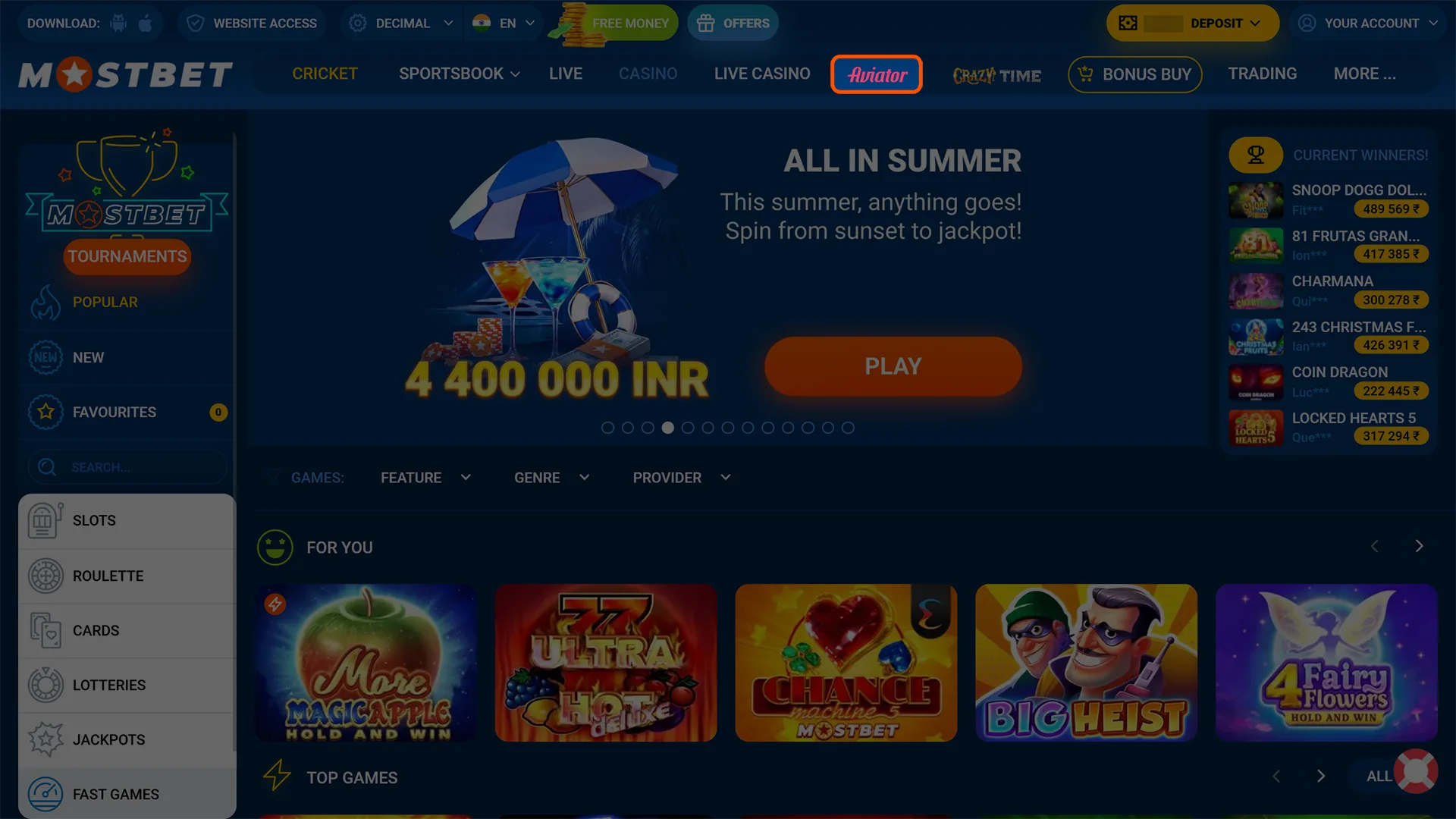 Launch the crash game to continue your helpful Mostbet Aviator guide.