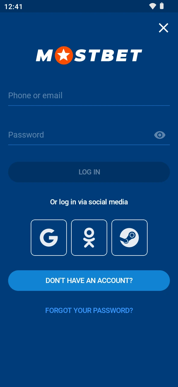 Authorize your account within the reliable Mostbet esports app.