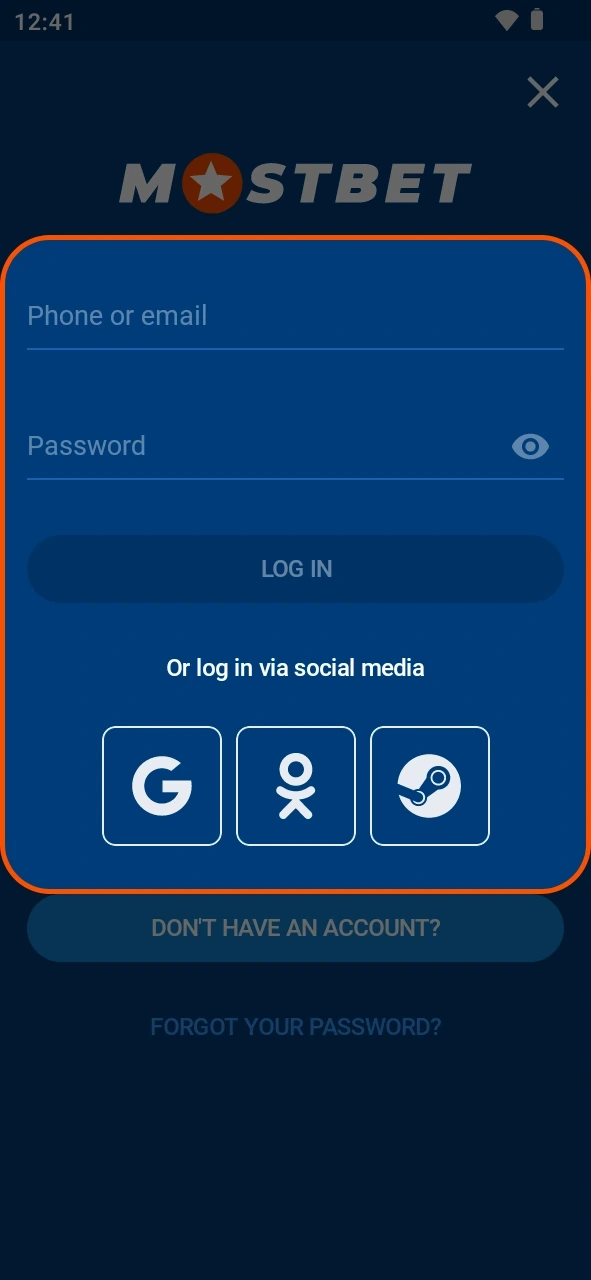 Choose a convenient method for your quick Mostbet app login.