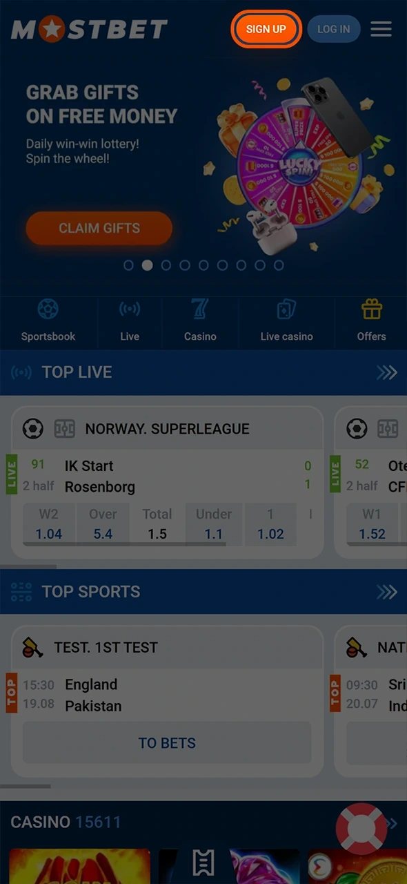 Visit the platform to start placing your Mostbet tennis bets.