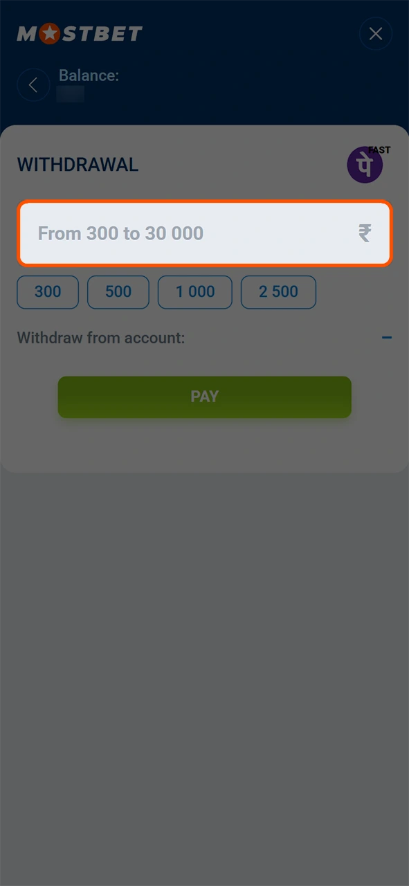 Specify the payout sum to process your Mostbet withdrawal request.